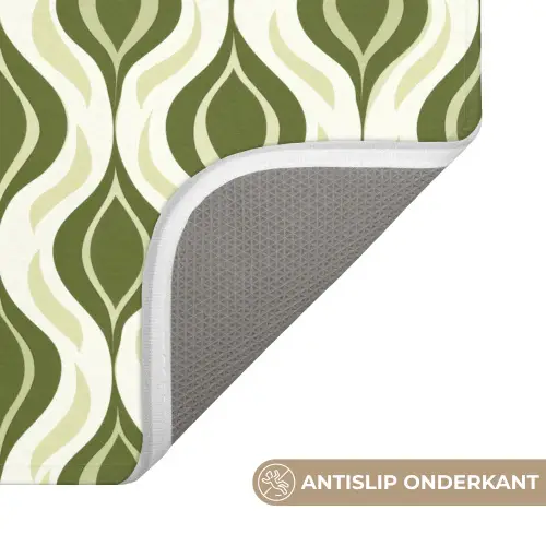 Patroon - Retro - Groen Badmat klein 997 -USP_AntislipNL