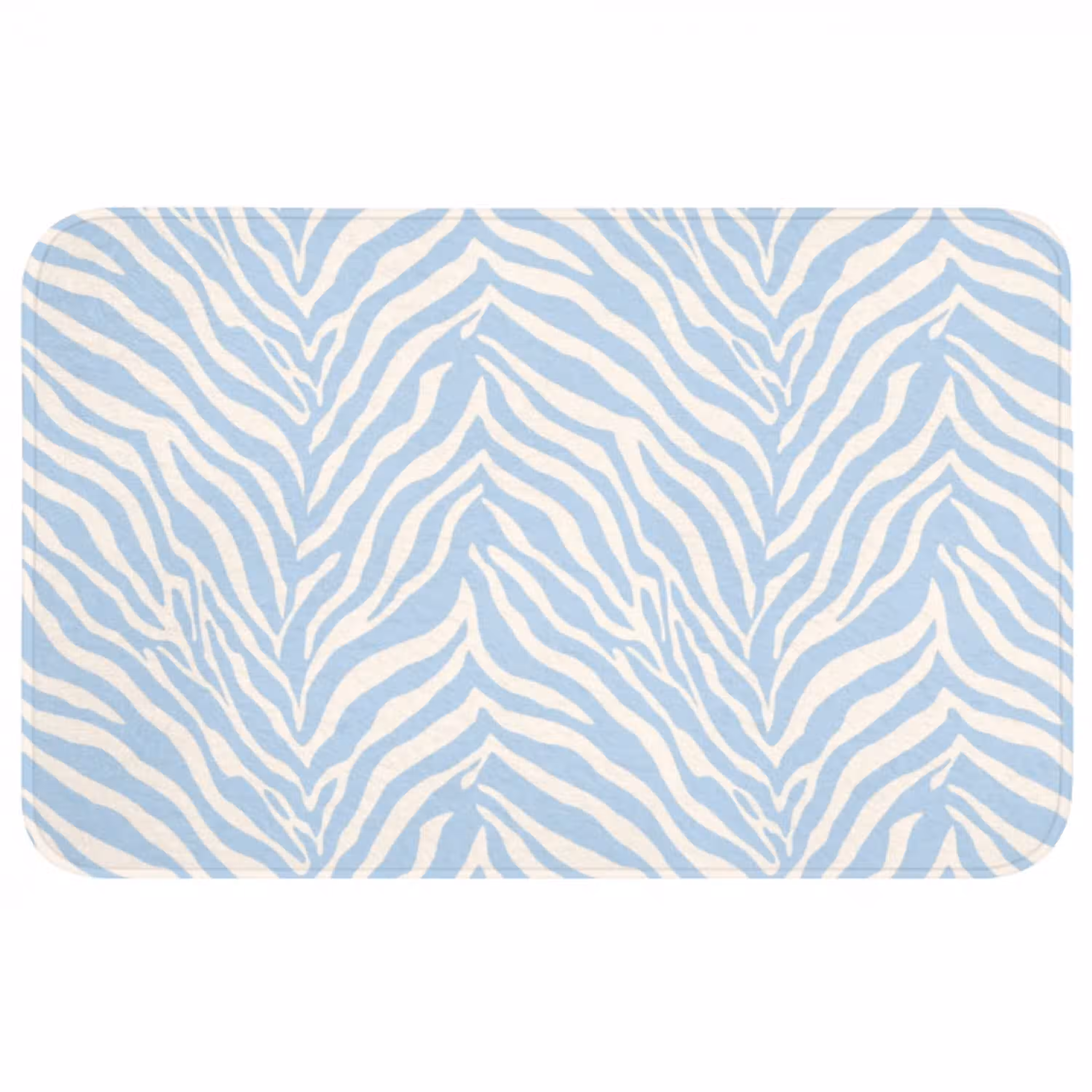 Zebra - Motief - Blauw - Wit WCmat middel 1009 -3d