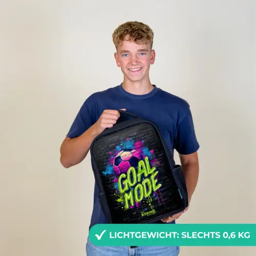 Neon - Graffiti - Voetbal - Kleurrijk Rugzak - Zwart middel -sfeer7_NL