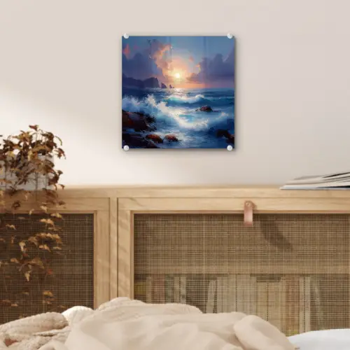 Golven - Zee - Kleurrijk - Rotsen plexiglas 5mm klein -sfeer4