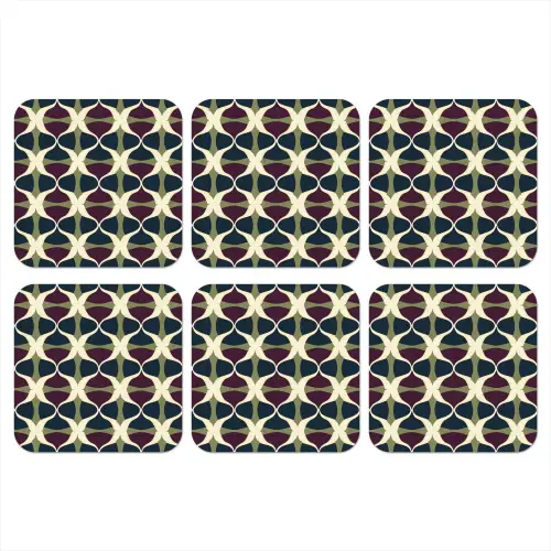 Abstract - Retro - Kleurrijk onderzetter kurk middel 366 -3d