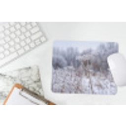 Schermbloem - Rijp - Kristallen - Winter - Delicaat muismat rubber klein -witbureau