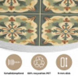 Ornament - Patroon - Groen Akoestische PET Vilt - Rond klein 838 -closeup_DE