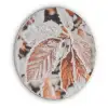 Bladeren - IJs - Winter - Natuur Akoestische PET Vilt - Rond klein -3d