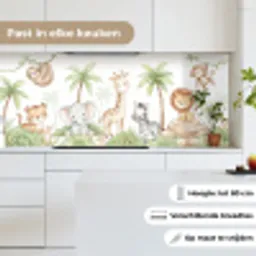 Dieren - Jungle - Pastel keuken achterwand 2 middel -sfeer4_NL