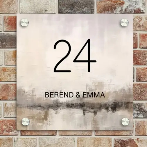 Geschilderd - Klassiek Naambord Vierkant klein -sfeer2