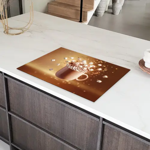 Chocomelk - Drinken - Warm - Bruin Inductie beschermer vinyl 3mm klein -sfeer8