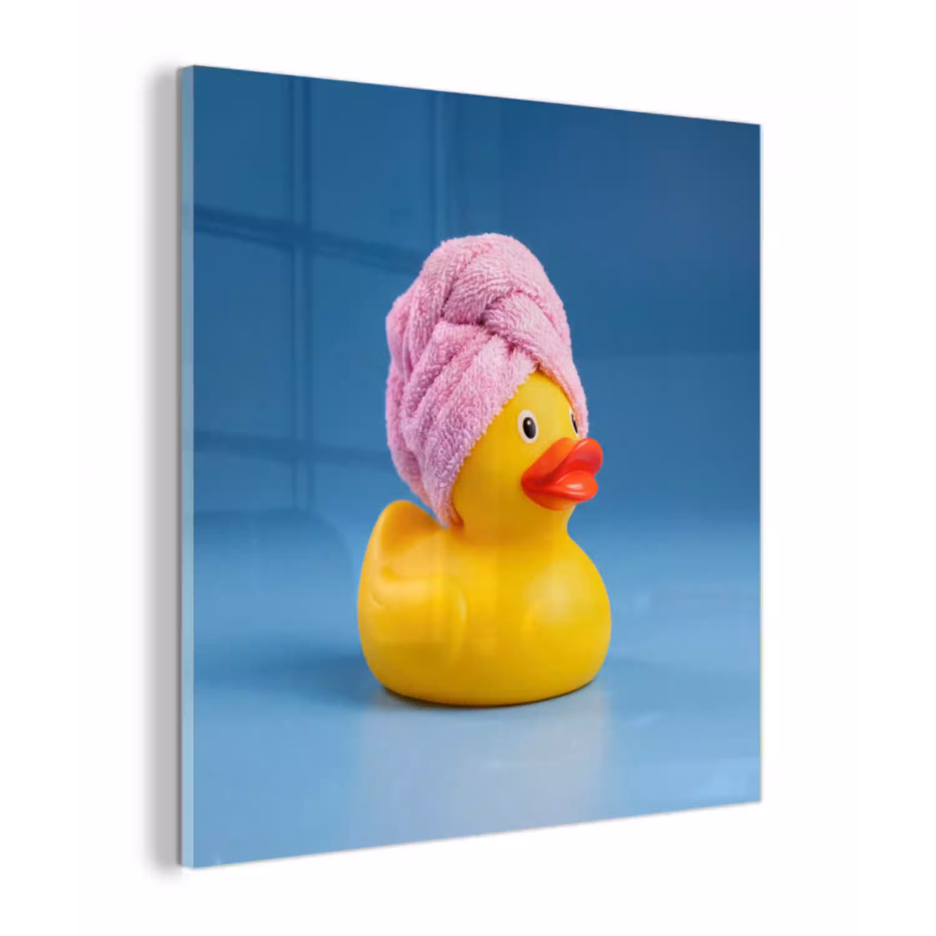 Badeend - Handdoek - Blauw plexiglas 5mm klein -z3d