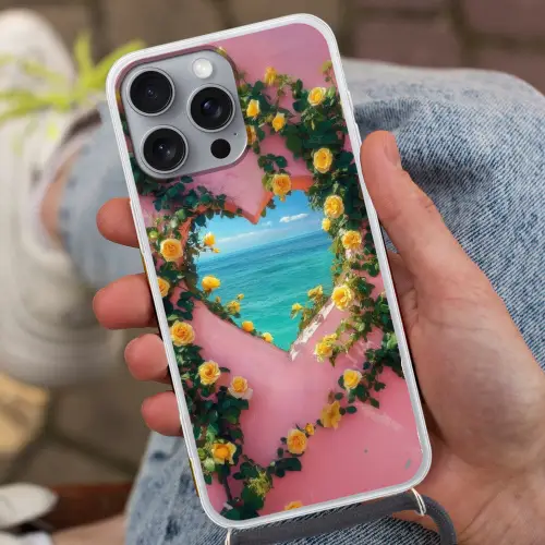 Hart - Zee - Muur Hoesje iPhone 16 Pro Max met koord klein -sfeer3