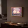 Eiffeltoren - Parijs - Roze Light Box met batterij (Wandlamp) middel -sfeer1