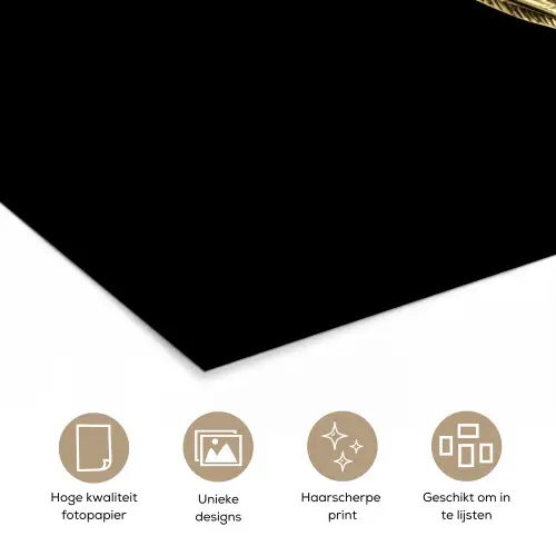 Goud - Vis - Haak - Zwart poster papier klein -closeup_NL