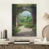Doorkijk - Landschap - Bloemen - Pad - Uitzicht PET vilt klein -sfeer1