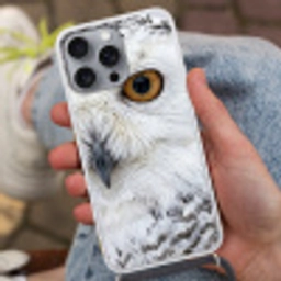 Sneeuwuil - Oog - Wildlife - Wit Hoesje iPhone 16 Pro Max met koord klein -sfeer3