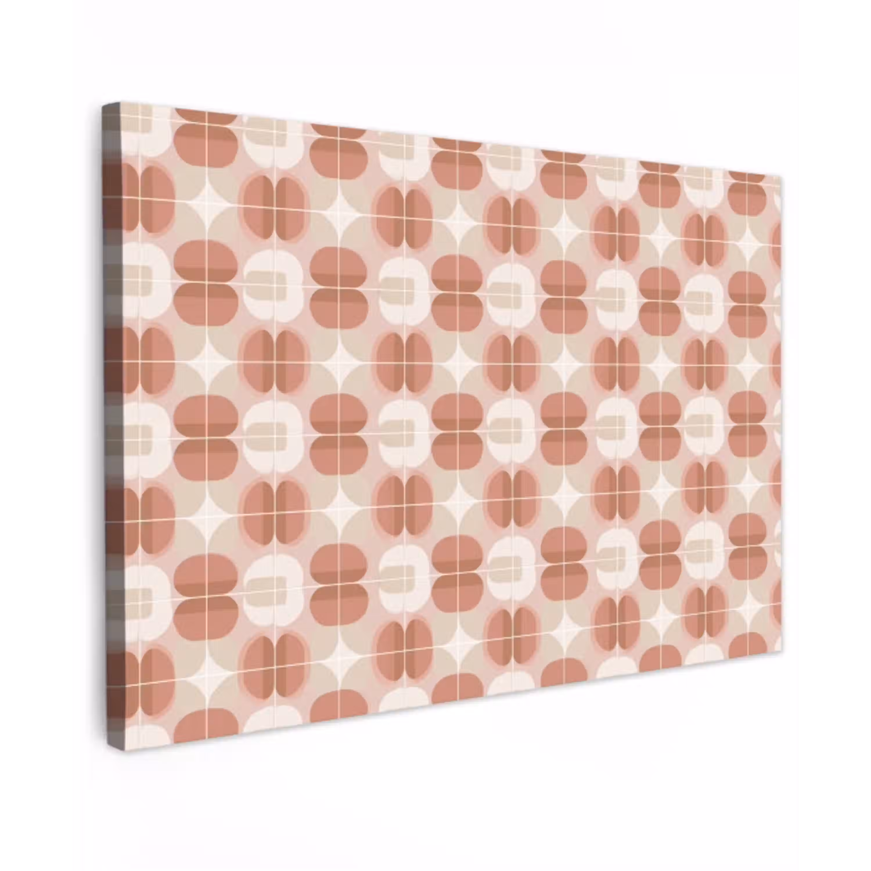 Retro - Klassiek - Roze Tuinposter op houten frame 2 cm dik klein 845 -3d
