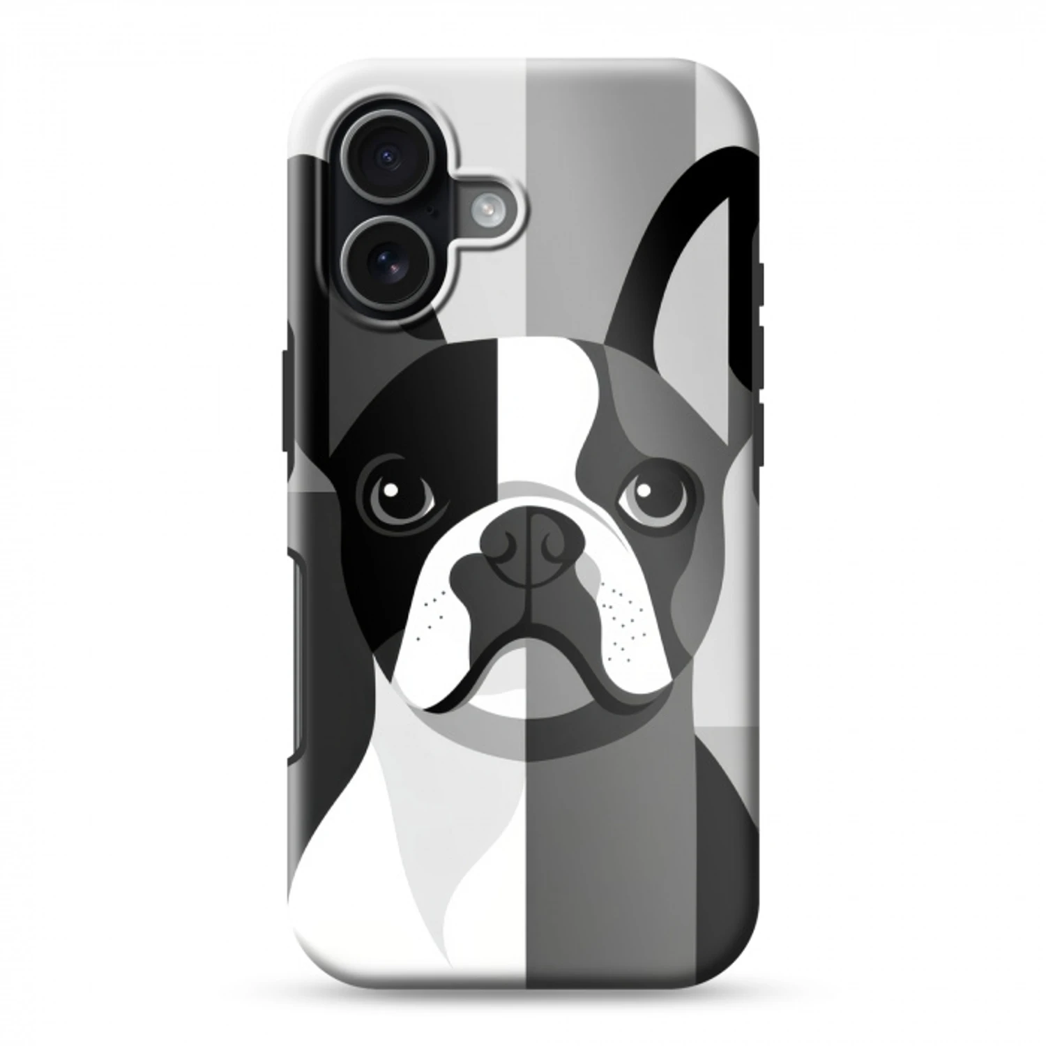 Buldog - Zwart - Abstract - Vlakken Toughcase MagSafe Apple iPhone 17 klein -3d