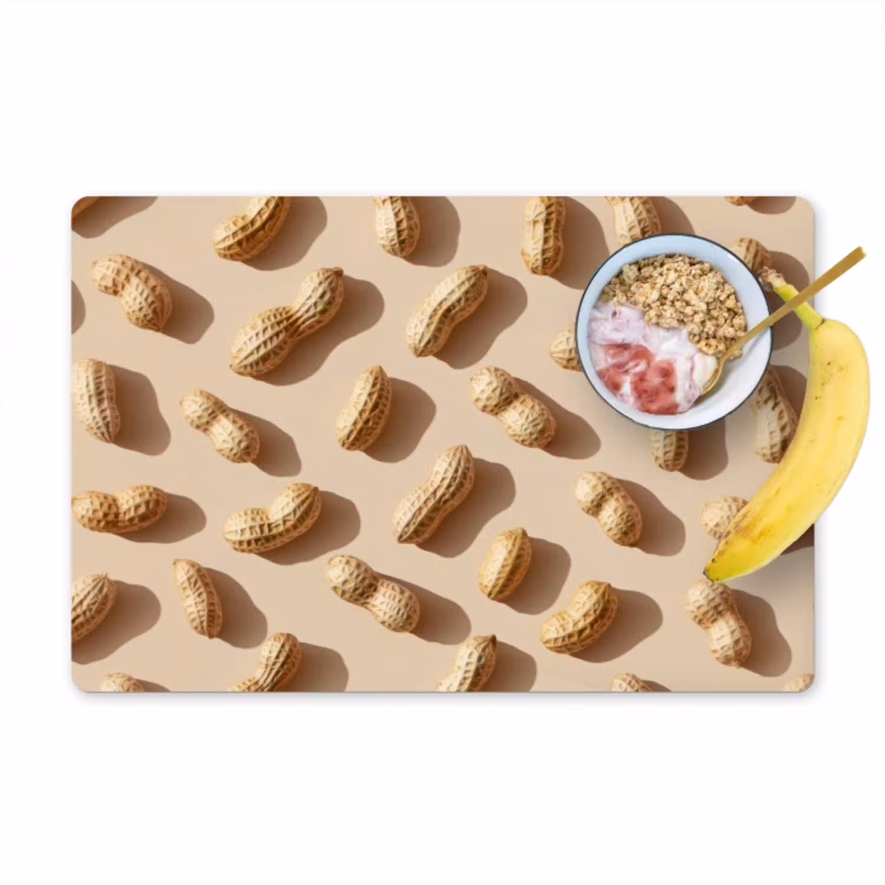 Pinda's - Patroon - Beige Placemat vinyl groot -zzzproduct_Kitchenyeah-website