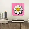 Smiley - Bloem - Roze plexiglas 5mm klein -sfeer1