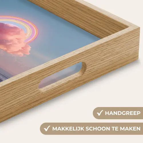 Wolk - Regenboog - Zee Dienblad Rechthoek middel -USP_HandgreepNL