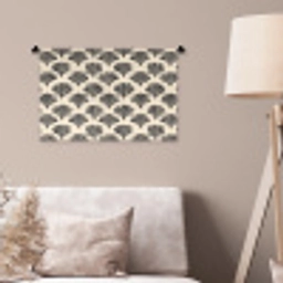 Waaiers - Botanisch - Zwart - Beige Wandkleed katoen klein 269 -sfeer4