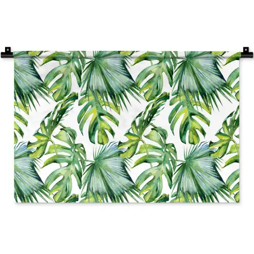 Bladeren - Monstera - Jungle - Tropical Wandkleed katoen klein -zz3d