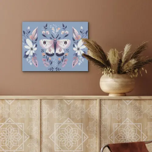 Vlinder - Vleugels - Stippen - Bloemen PET vilt klein -sfeer4