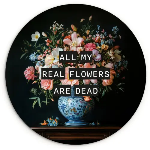 Bloemen - Art - Pastel - Quotes Wandcirkel plexiglas klein -3d