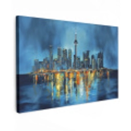Skyline Toronto - Water - Stadslichten - Toren Tuinposter op houten frame 2 cm dik klein -3d