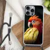 Close-up - Papegaai - Veren - Oranje Hoesje iPhone 16 Pro Max met koord klein -sfeer4