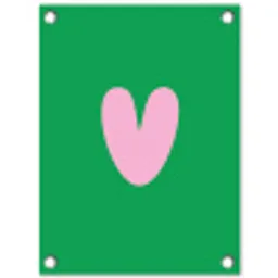 Groen - Hart - Minimalistisch - Valentijn tuinposter los doek klein -3d