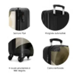 Vlakken - Abstract - Beige - Cirkels NBS - Handbagage koffer - Volwassenen Unisex middel zzzzzzzbolletjes_FR