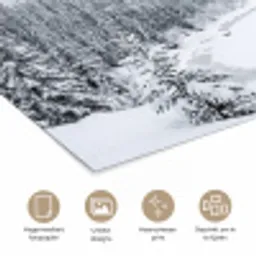 Rivier - Bevroren - Landschap - Winter poster papier klein -closeup_NL