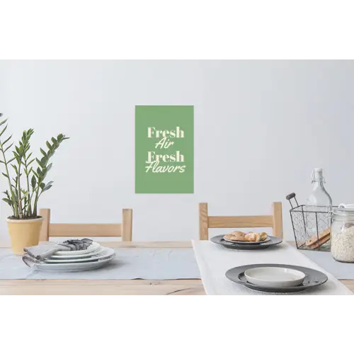 Tekst - Groen - Sierlijk - Letters Muursticker klein -eettafel