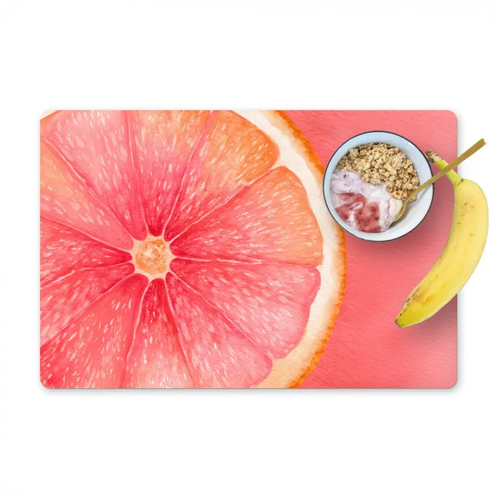Grapefruit - Roze - Levendig Placemat vinyl groot -zzzproduct_Kitchenyeah-website