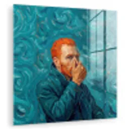 Portret - Klassiek - Blauw plexiglas 5mm klein -zzzproduct_nieuw