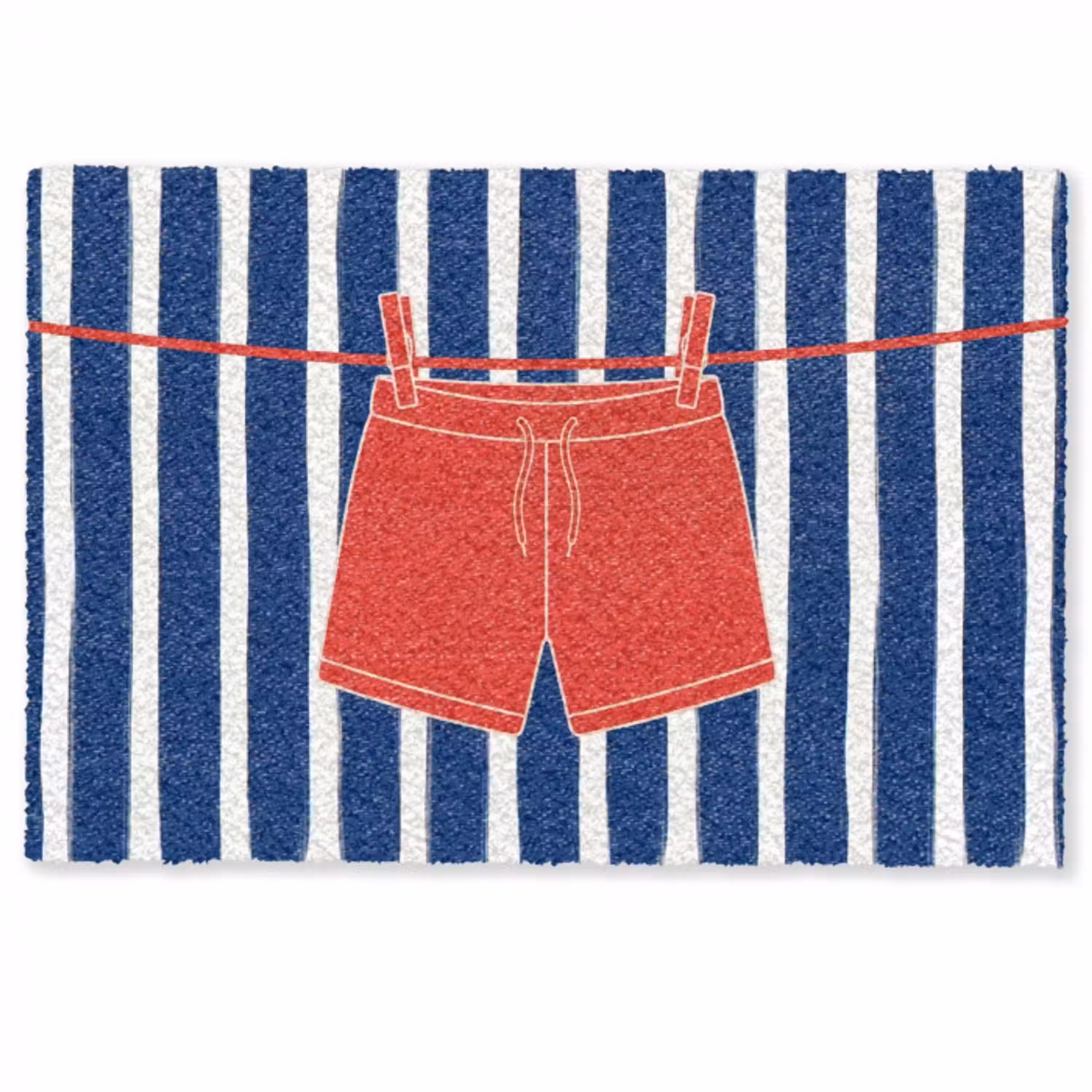 Shorts - Waslijn - Zomer - Illustratie - Rood Deurmat klein -zkaufland3d
