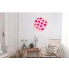 Bloemen - Patroon - Roze Wandcirkel aluminium klein -woonkamer
