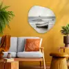 Roeiboot - Zee - Horizon Wandcirkel Organisch Plexiglas middel -sfeer4