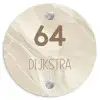 Vierkant - Beige - Marmer - Modern Naambord Rond klein -3d