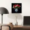 Rode - Bloemen - Tulpen - Vaas aluminium wit klein -sfeer5
