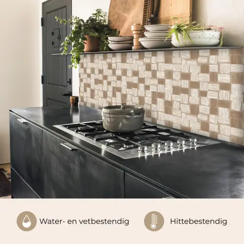 Blok - Patroon - Bruin keuken achterwand 2 middel 871 -usp_NL