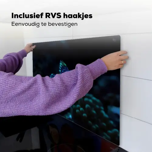 Vis - Stippen - Koraal - Blauw Inductie beschemer met haakjes middel -ky-ophangen-nl