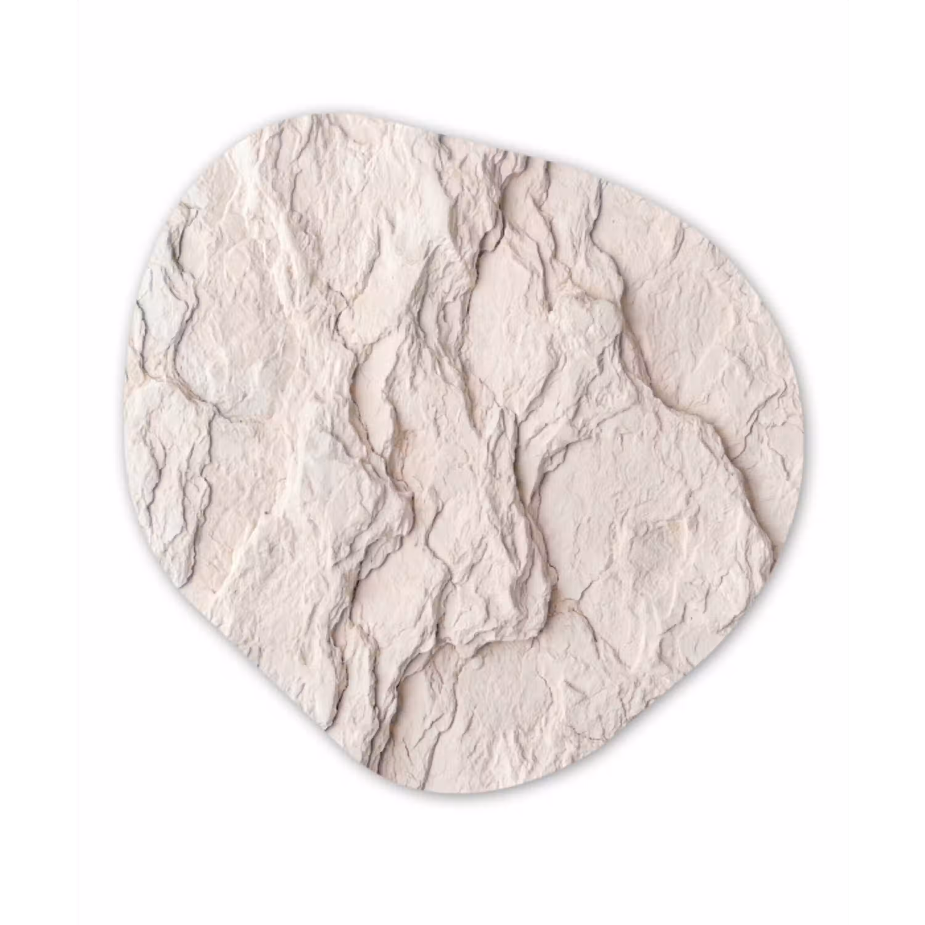 Rots - Structuur - Natuur - Beige - Abstract Wandcirkel Organisch Forex 3mm klein -3d