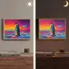 Ijsschots - Pinguïn - Abstract - Lucht Light Box met batterij (Wandlamp) middel -sfeer3