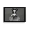 Vrouw - Koffie - Zwart - Wit fotolijst zwart zonder passe partout klein -3d