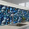 Blauwe - Oceaan - Kiezels keuken achterwand 2 middel 871 -3d_schuin