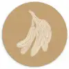 Bananen - Beige - Lijntekening - Minimalistisch KitchenYeah - Keuken - Wandcirkel Forex klein -3d