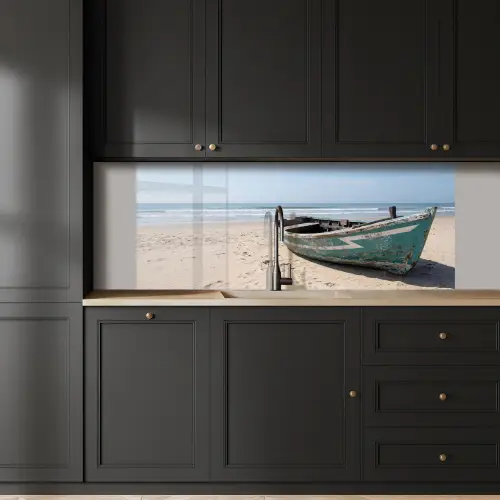 Boot - Zandstrand - Zee keuken achterwand 2 middel -sfeer1