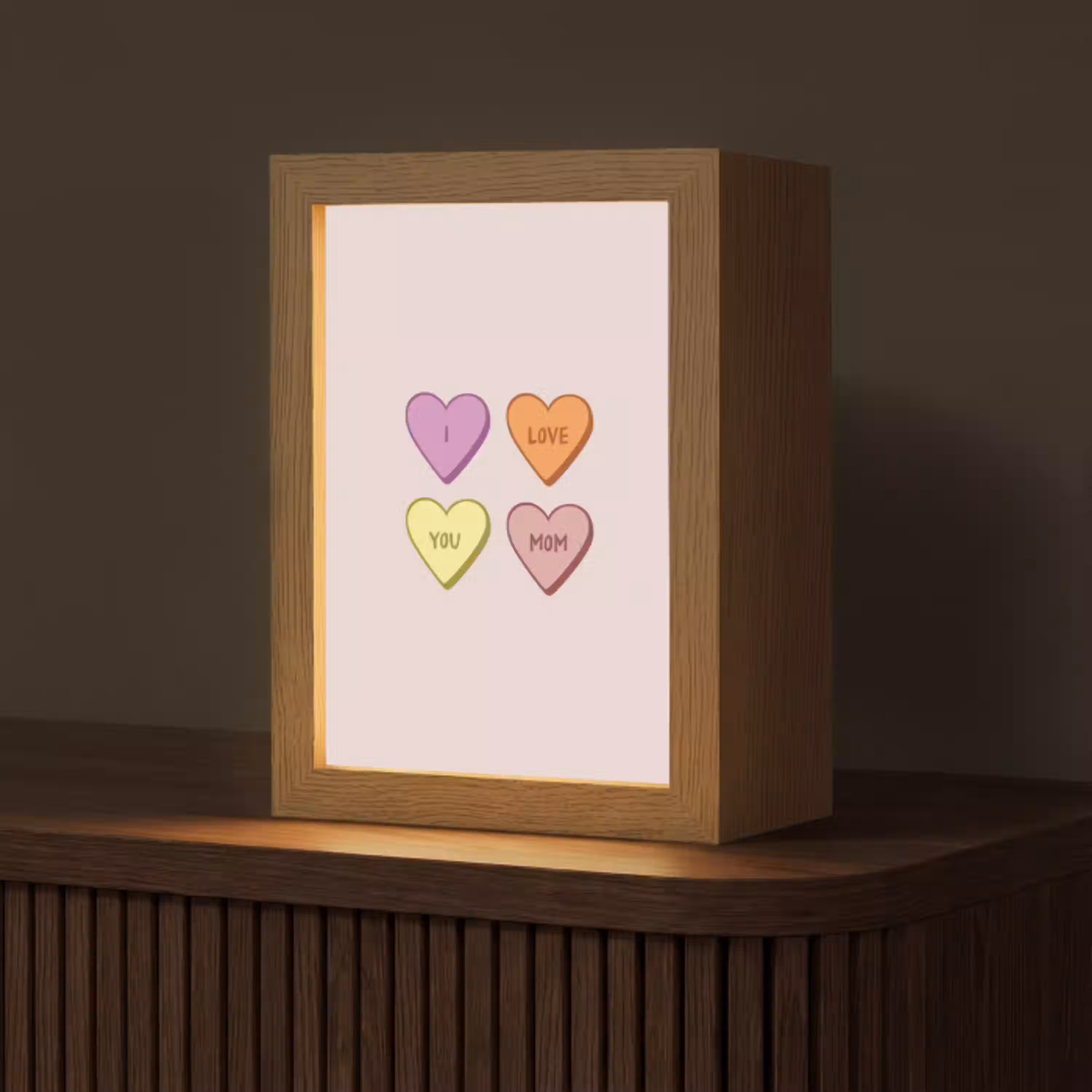 Hartjes - Pastel - Liefde - Moeder Light Box met kabel (Tafellamp) klein -z3d_website