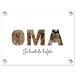 Oma - Lettercollage tuinposter los doek klein -3d
