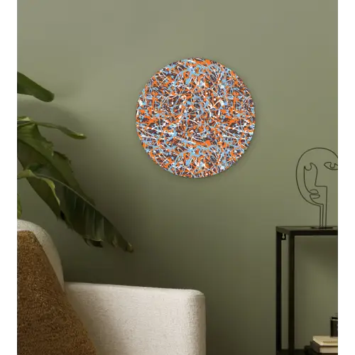 Blauw - Waterverf - Chaos Wandcirkel kunststof plaat 5mm dik klein 188 -sfeer3